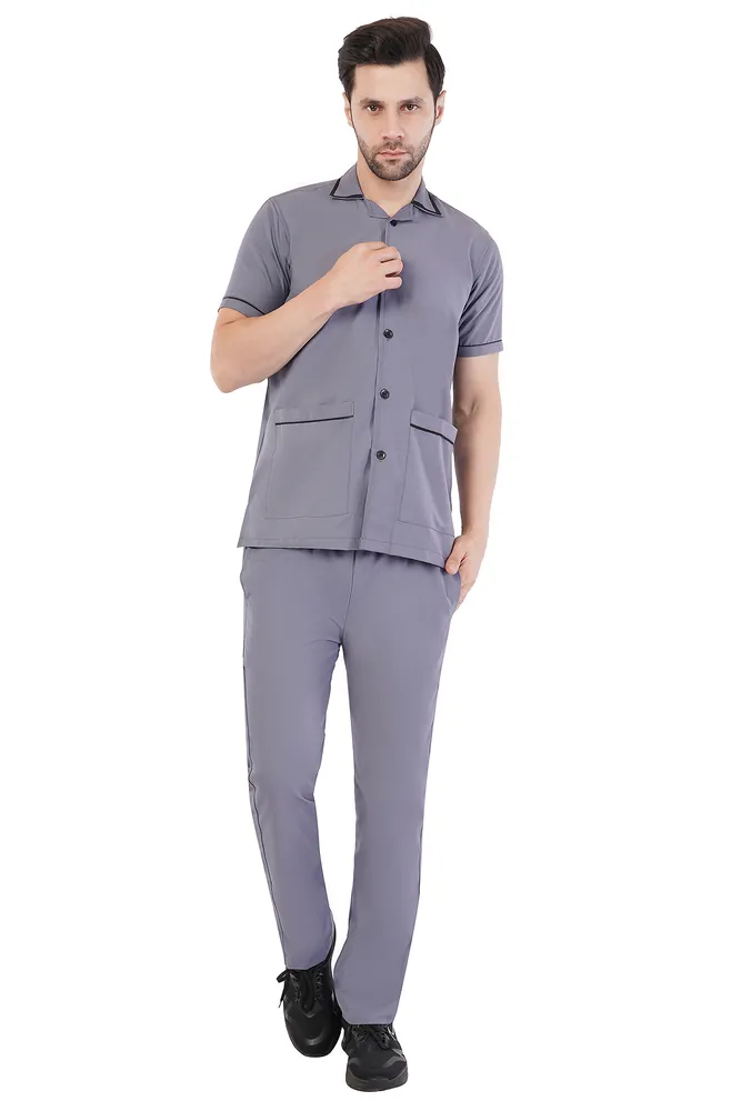 Mens Staff Uniform Apron Collar